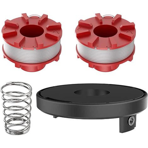 Kit de pièces détachées DCQW pour tondeuse Einhell : 2 bobines, 1 manchon et 1 ressort spiralé (1/5)