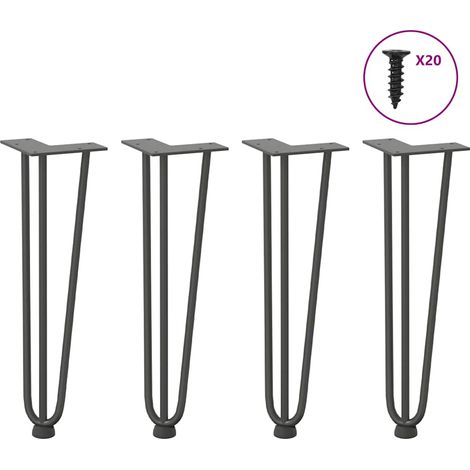 Patas de horquilla para mesa de centro (4 unidades, antracita, 42 cm, acero macizo) vidaXL
