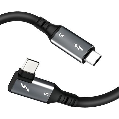 Câble USB C Thunderbolt 5 pour Apple 80-120 Gbps 8K @ 60 Hz 240 W Compatible avec Thunderbolt 4/3/USB4, Mac mini, MacBook Pro, [Certifié Intel], Angle de 90 degrés 1,5 m (1/5)
