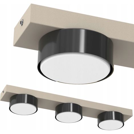 LÁMPARA DE TECHO LED LOFT PLAFON GX53 LÁMPARA DECORATIVA PULIDA CASHMERE 3 BOMBILLAS (1/4)