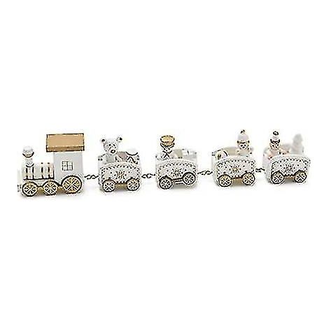 Lot de 5 petits trains en bois pour décorer une table. Décoration de train, décoration de Noël, cadeau. (1/3)