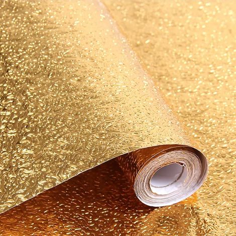 40 cm 5 m selbstklebende goldene Orangenschalenfolienrolle für die Küche Küchenklebeband verschönert die Tischplatte