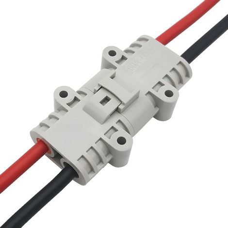 1 jeu Connecteur Batterie, 50A 600V Batterie Connexion Rapide Prise de Connecteur étanche, pour climatiseur, camping-car, caravane, bateau, avec fil électrique 8 AWG (1/4)