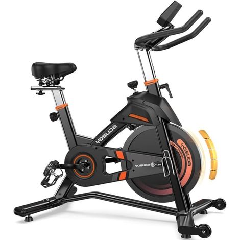Heimtrainer Fahrrad, YOSUDA Indoor Cycling Bike mit Magnetwiderstand & APP, Leises Ergometer mit LCD-Monitor & Tablet-Halter, Spining Bike für Kardiotraining zu Hause, Höhenverstellbar