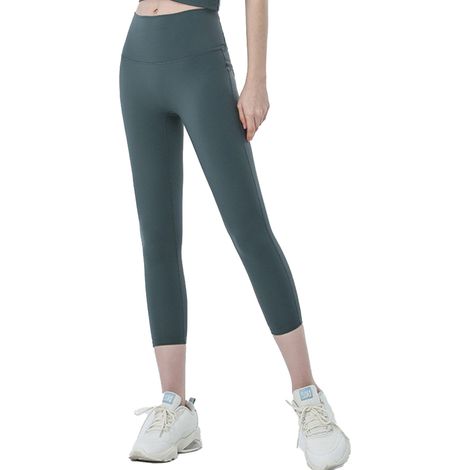 Pantalon de yoga sans coutures, coupe courte, taille haute, effet push-up, idéal pour les enfants. (1/5)