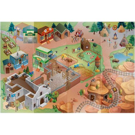 Tapis enfant tissé 100x140 multicolore rectangle NAPPE ALAMO