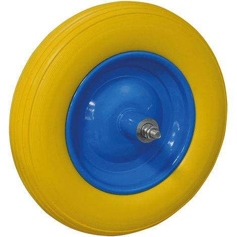 Roue en polyure'thane pour brouette avec roulement interne 125 mm axe court brouette de rechange