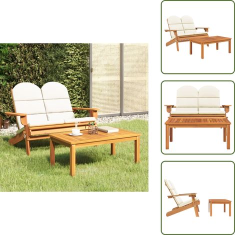 Panca Adirondack - vidaXL Set Salotto da Giardino Adirondack 2pz Legno Massello di Acacia - Seduta da giardino