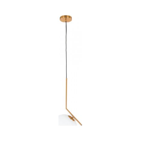 Suspension moderne laiton boule verre blanc E27 Italux (1/2)