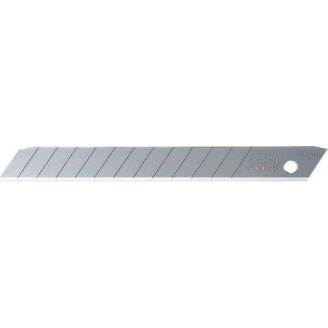 OLFA AB-10S PACK DE 10 CUCHILLAS TROCEABLES 9 MM ACERO INOXIDABLE PLATEADAS CONTENIDO 50 uds