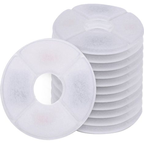12 pièces filtre à charbon actif pour distributeur d'eau pour animaux de compagnie (blanc) (1/5)