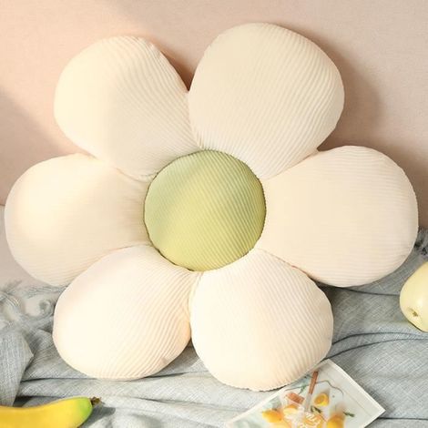 Coussin déco Fleur Marguerite 50 cm, doux et lavable en machine (1/4)