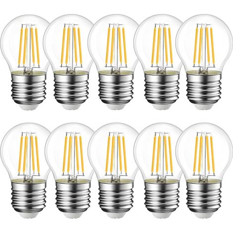4W Ampoule LED Filament E27 G45, Equivalent à Ampoule Incandescence 40W, 400Lm 2700K Blanc Chaud, Ampoule Edison Vintage, Non Dimmable, Lot de 10 (1/5)