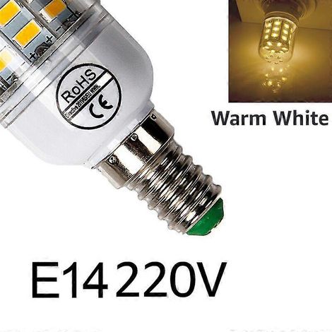 Lot de 6 ampoules LED E27 E14 220V 24 36 48 56 69 72 LED Lampe LED 240V pour la décoration intérieure Lampe 24 LED (E14 blanc chaud 36 LED) (1/5)