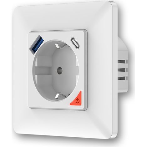 Presa Schuko Wifi Con Caricatore USB C PD 20W+ USB-A 3,0 Per Supporto Tedesco Francese 502 Italiano (1/3)