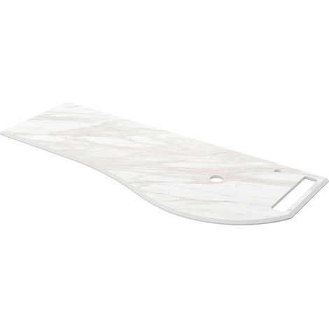 Salgar Waschtischplatten MAM 1290 links mit handtuchhalter für Aufsatzbecken mit Handtuchhalter WEIßER MARMOR 1290 x 12 x 510 mm (1/5)