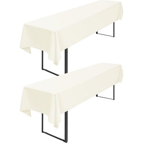 Set de 2 nappes de table de bière 250x100cm Ivoire 200GSM Polyester