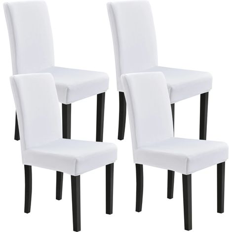 MINKUROW Fodere Per Sedie Set Di 4 42-53 Cm Grigio Scuro Fodera Per Sedia Fodera Per Sedia Elasticizzata Fodera Per Sedia (Bianco) (1/5)