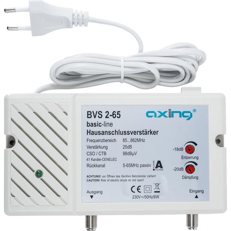 Amplificateur domestique 25 dB pour câble TV ou TNT (85-862 MHz, canal retour passif 5-65 MHz) (1/3)