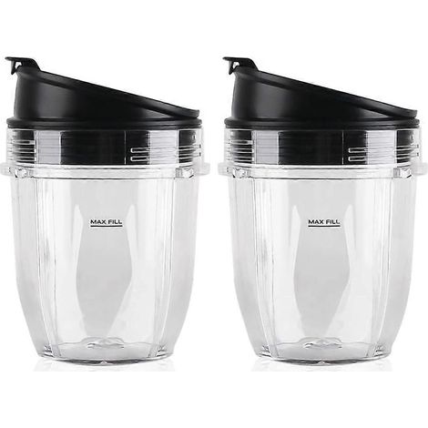 Set mit 2 Ersatzbechern (35 cl) mit Deckel für Ninja Auto IQ BL480, BL482, BL642, NN102, BL682, BL450, BL2013 Mixer (1/5)