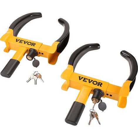 Verrou de Roue Universel, Lot de 2, Antivol Réglable pour Remorque, Acier Lourd, Convient à VTT, Camping-car, SUV, Voiture, Golfette, Bateau, Moto, avec 6 Clés (1/5)