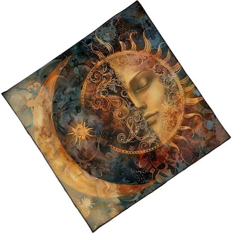 Nappe de table en velours premium, motif tarot, plusieurs tailles, mystique, résistante à la décoloration, lavable, accessoire de jeu de société, 60 x 60 cm (1/5)