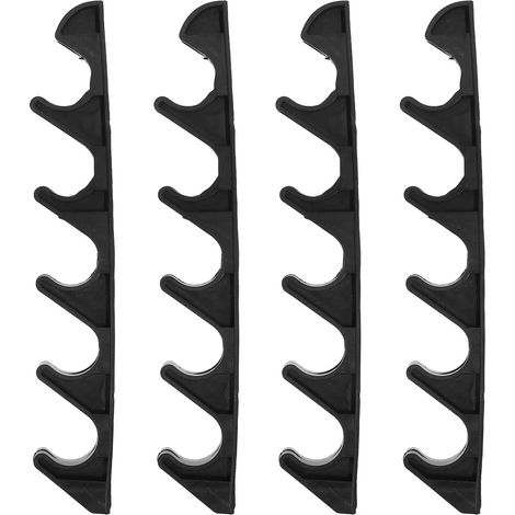 Lot de 4 connecteurs pour chaises longues pliantes d'extérieur avec support en plastique à crochet réglable à 5 positions et cinq dents, pour terrasse, jardin ou balcon. (1/5)