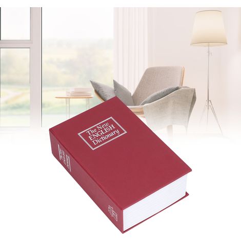 Roter, dekorativer Schlüsselsafe in Buchform für Schlafzimmer, Wohnzimmer oder Büro, mit 2 Schlüsseln (1/5)