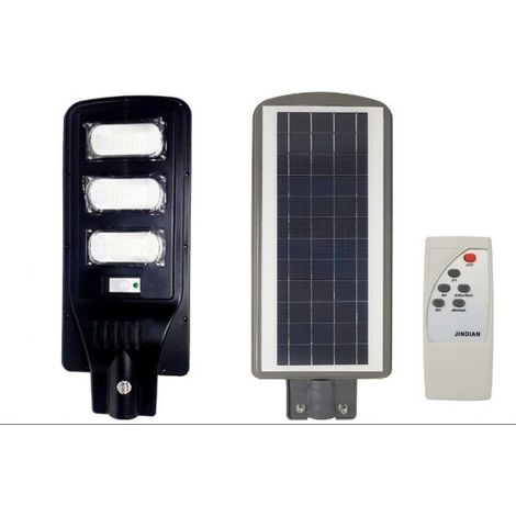 Faro Faretto Lampione Stradale LED Pannello Solare 90W Crepuscolare telecomadno Luce Bianca