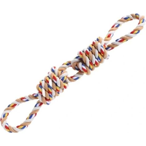 Balle jouet pour chien résistante aux morsures, avec nœud et corde en coton pour un entraînement interactif. Accessoires pour animaux de compagnie. (1/4)