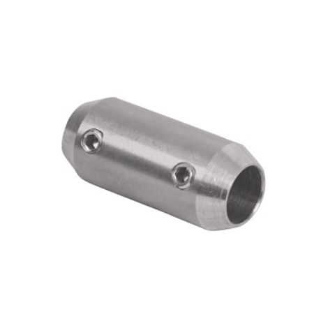 Deco Fer Forge – Raccord de jonction pour tube de main courante Ø10mm – Longueur 36mm – Diamètre extérieur 16mm – Inox 316 pour assemblage sécurisé (1/2)