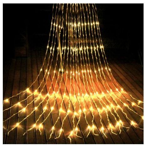 Guirlandes lumineuses Cascade LED Débit D'eau Effet De Neige Rideau Fée Suspendue Scintillant Débit D'eau Lumière pour Lampe Décor (3 × 2m,240leds,Blanc Froid) (1/5)