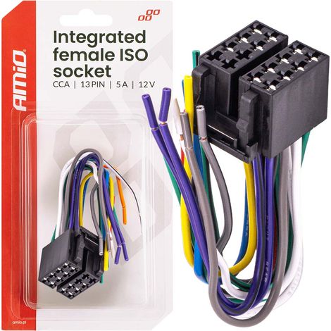 Connettore femmina ISO CCA integrato a 13 pin, 5 A, 12 V, amio-04441 (1/5)