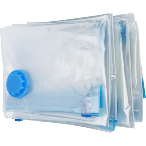 Lot de 6 sacs de rangement sous vide transparents pour couettes, couvertures de voyage et vêtements. (1/5)