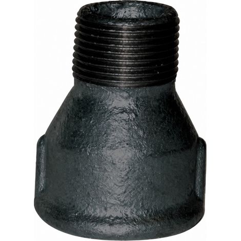 Reduzierte Muffe 40x49 / 15x21, männlich weiblich schwarz