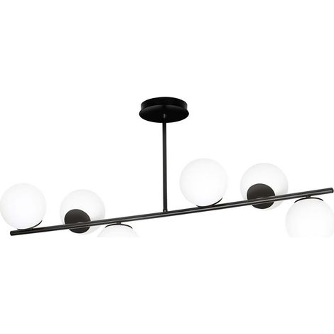 Plafoniera Contemporaneo Shiva Acciaio Nero 6 Luci E14 Ip20 (1/5)