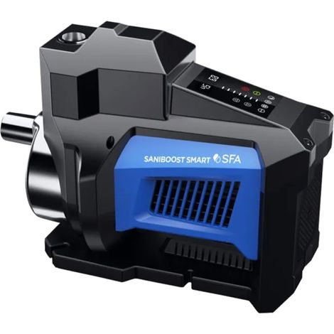 SFA – Surpresseur Saniboost Smart – Pompe multicellulaire à vitesse variable – Débit max. de 5,2 m³/h et HMT 56 m – Silencieux (50 dB) et technologie brushless économe en énergie