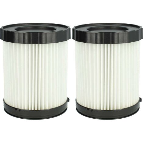 vhbw set da 2x filtro a pieghe piatte compatibile con Bosch GAS 18V-10 L aspiratore umido/secco - Cartuccia filtrante, carta / plastica, bianco