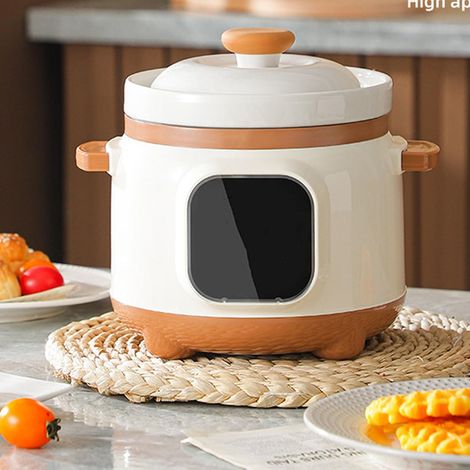 Marmite électrique, Cuiseur de Bouillie de Soupe en Céramique, Mijoteuses 235W avec Couvercle, Marmite électrique en Céramique de 1,8 L pour Simple (Prise UE) (1/5)
