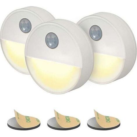 PIR-Bewegungsmelder-Nachtlicht – 3er-Pack – Warmgelbes LED-Licht mit Batteriebetrieb, kabellos (1/4)