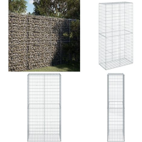 vidaXL Panier gabion avec couvercle 100x50x200 cm fer galvanisé (1/5)