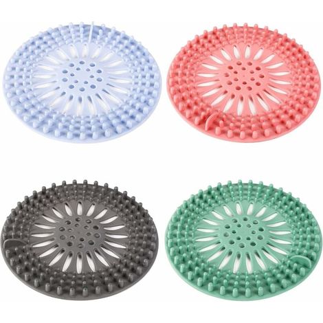 Filtre Cheveux - Filtre Drain En Silicone 13,3 cm - Pour Baignoire Salle De Bain Cuisine - Lot De 4 (1/5)