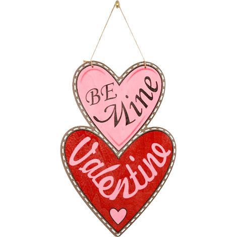 Plaque Porte En Bois - Décoration Pour Jour De La Saint-Valentin - Panneau D'adresse Ou Ornement Mural - 40 x 26 cm - 1 Pièce (1/3)