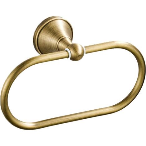 1 Anneau Porte-Serviette Ovale En Laiton, Finition Antique, Fixation Murale, Pour Salle De Bain (1/5)