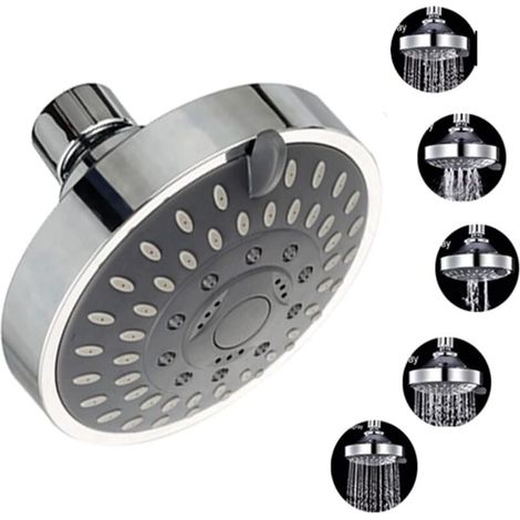 Multifunktionale, wandmontierte Duschbrause mit 5 Geschwindigkeitsstufen, ABS-Düse, wassersparend, Massagefunktion, Nebelfunktion, Hotelbaddusche