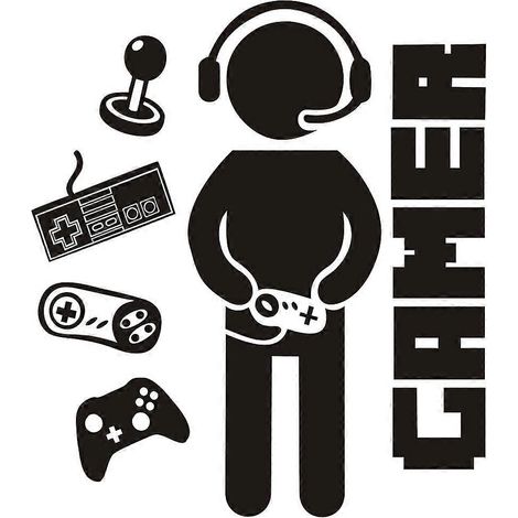 Stickers muraux créatifs pour chambre de garçon, sur le thème des jeux vidéo : décoration murale idéale pour la chambre d'enfant ou la salle de jeux. (1/5)