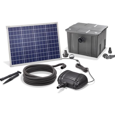 Solar Teichfilter Set 50/2500 Solarpumpe Außenfilter Gartenteich esotec 101080