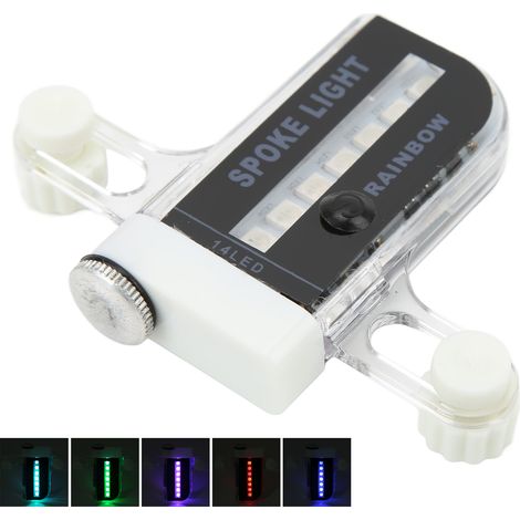 Lampe de Roue Vélo LED Double Face, 14 LEDs Multicolores Étanche pour Cyclisme Nocturne (1/5)