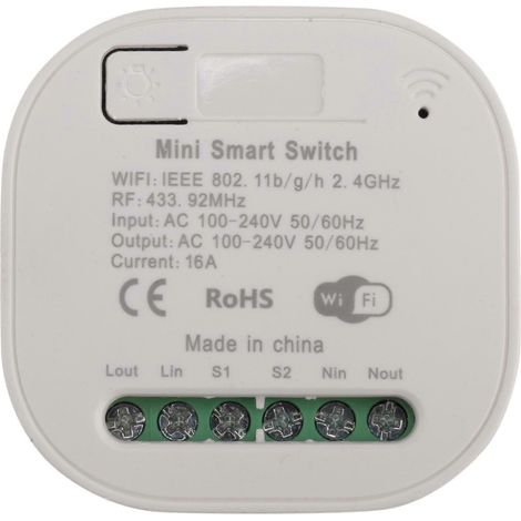 Récepteur Tuya WIFI RF433 16A, interrupteur sans fil intelligent WiFi 433 MHz avec télécommande et minuterie intelligente, compatible avec Alexa et Google Home. (1/5)