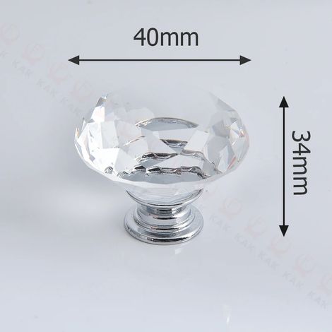 Ensemble de 10 boutons et poignées de meuble en cristal diamant, quincaillerie pour coiffeuse